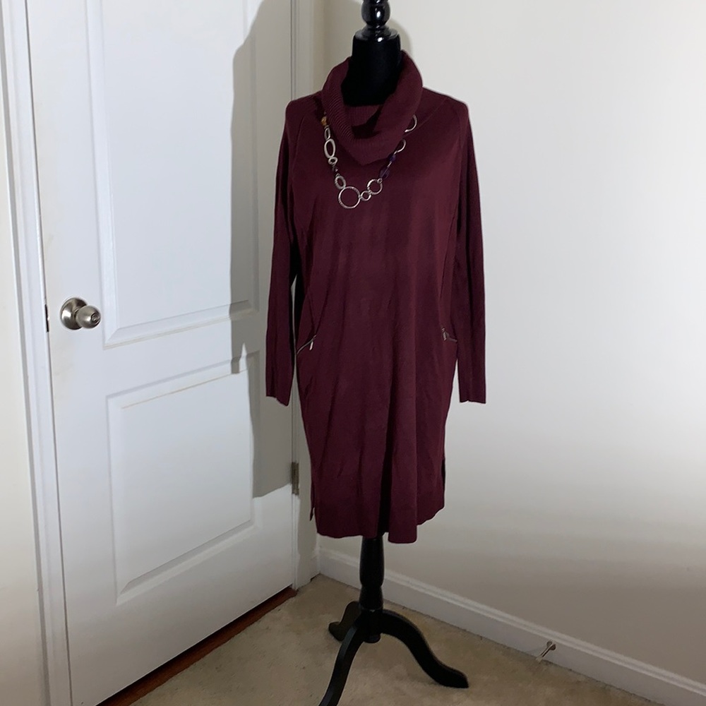 Burgundy sweater dress size L